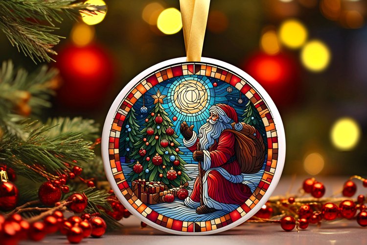Round Christmas Ornament Sublimation|Clipart