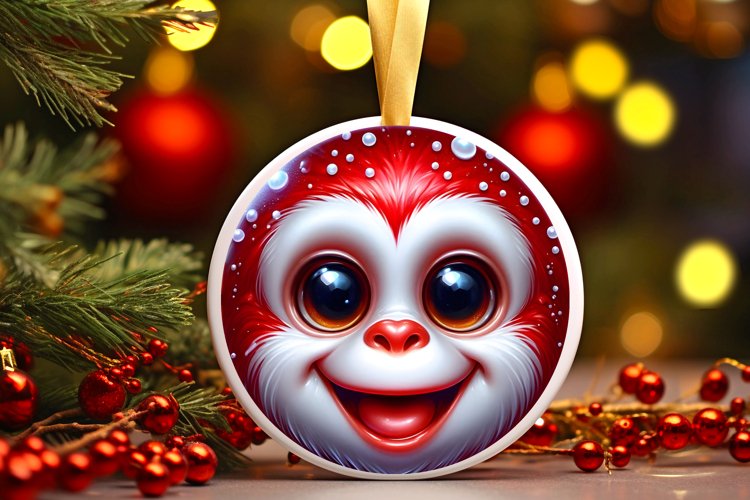 Shiny Christmas Face Round Monkey