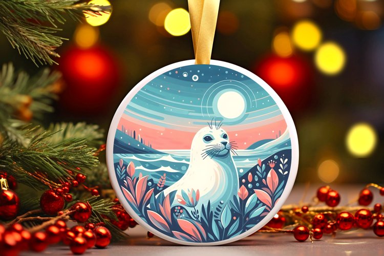 Round Christmas Ornament Sublimation|Clipart