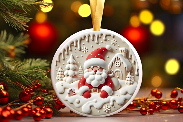 Round Christmas Ornament Sublimation|Clipart