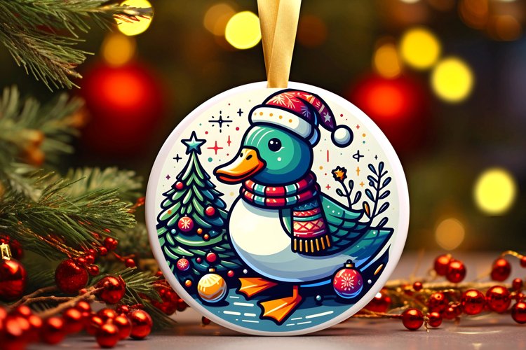 Round Christmas Ornament Sublimation|Clipart