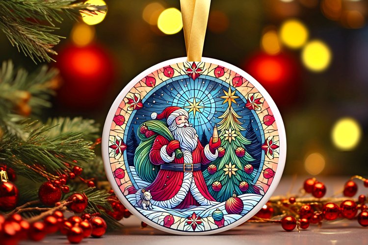 Round Christmas Ornament Sublimation|Clipart