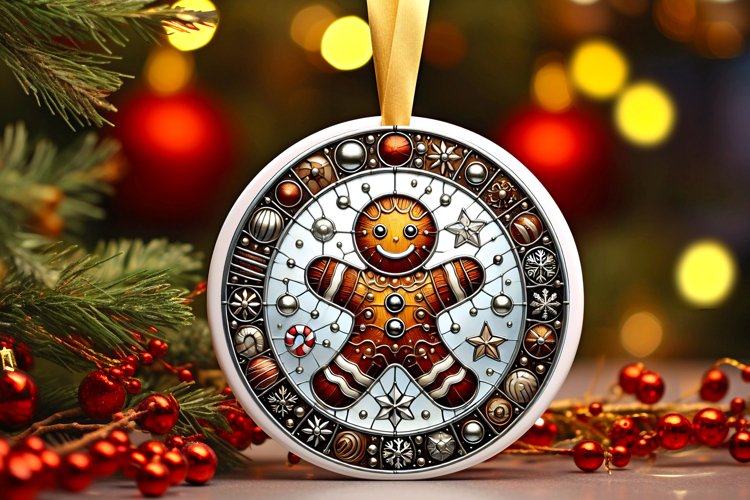 Round Christmas Ornament Sublimation|Clipart