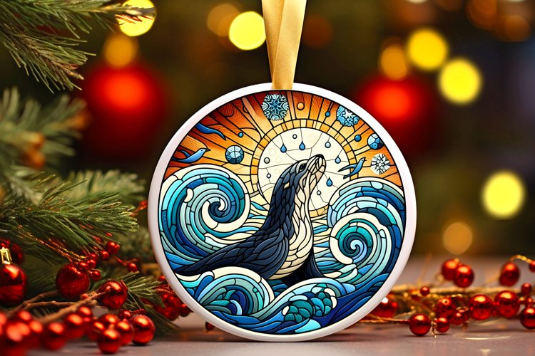 Round Christmas Ornament Sublimation|Clipart