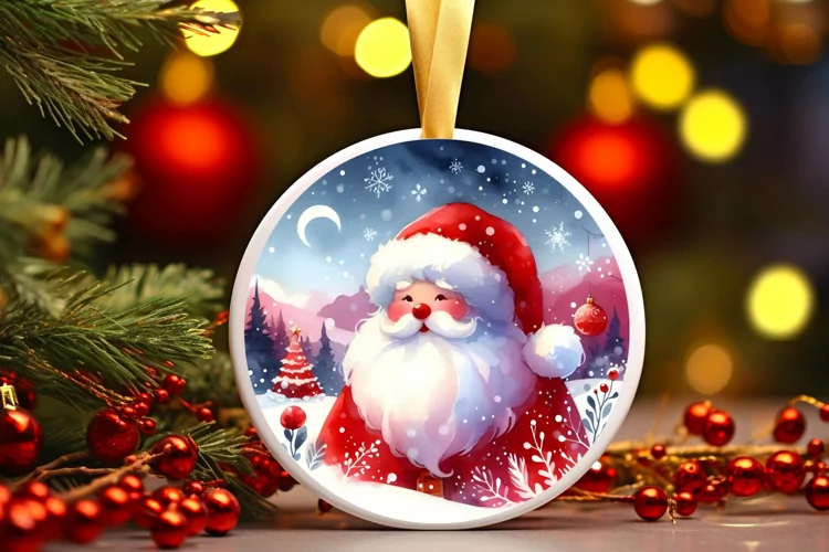 Watercolor Santa Christmas Image