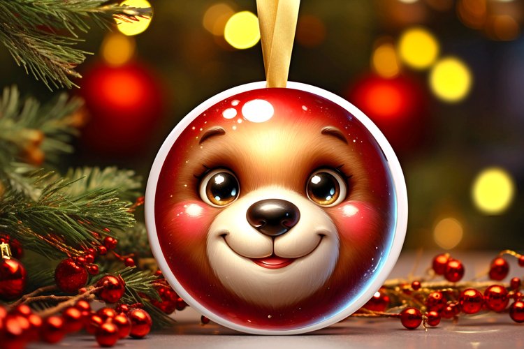 Shiny Christmas Face Round Bear