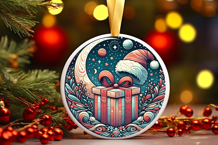 Round Christmas Ornament Sublimation|Clipart
