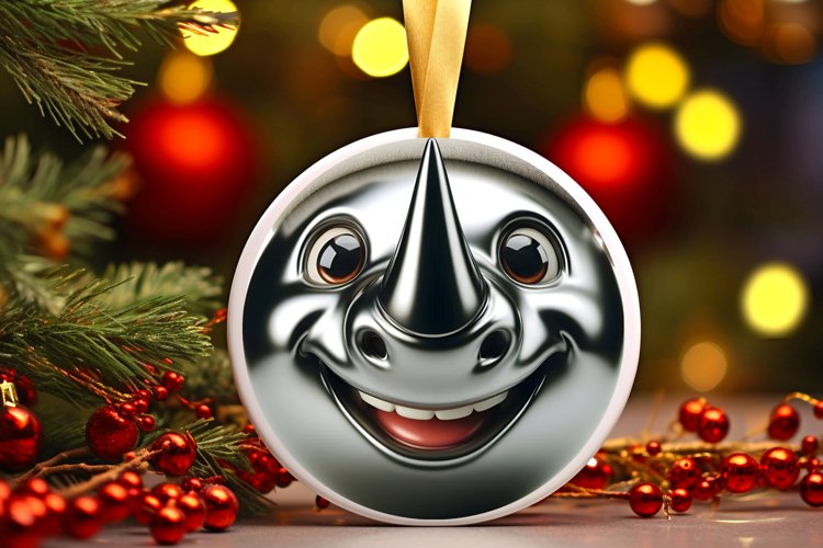 Shiny Christmas Face Round Rhino example image 1