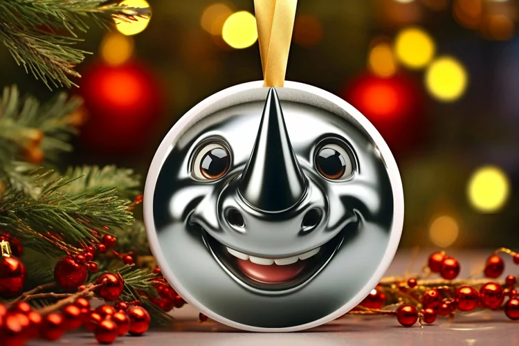 Shiny Christmas Face Round Rhino