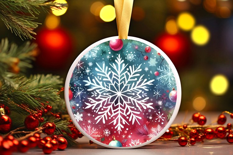 Round Christmas Ornament Sublimation|Clipart