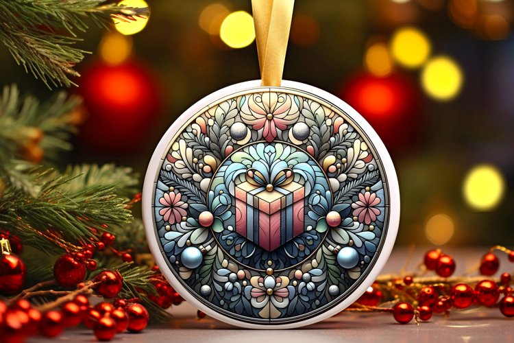 Round Christmas Ornament Sublimation|Clipart