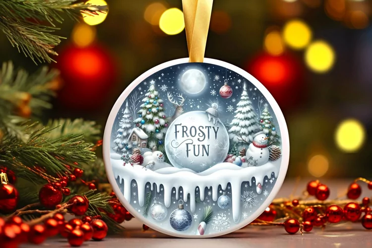 3D Round Melting Winter Scene - Frosty Fun