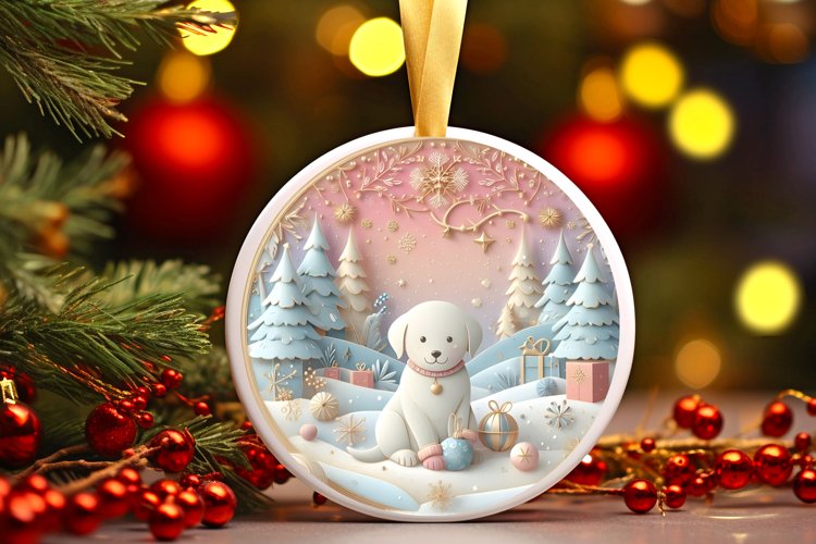 Round Christmas Ornament Sublimation|Clipart example image 1