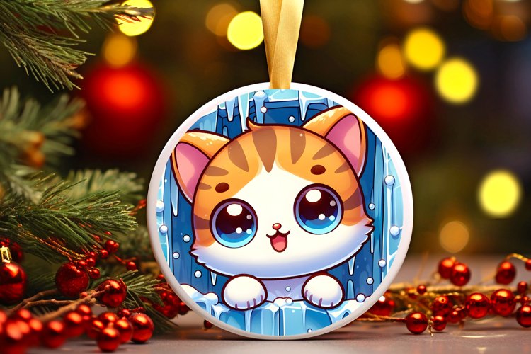 Round Christmas Ornament Sublimation|Clipart