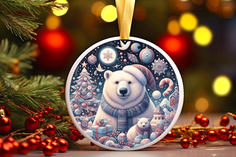 Round Christmas Ornament Sublimation|Clipart