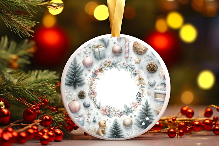 Round Christmas Ornament Sublimation|Clipart
