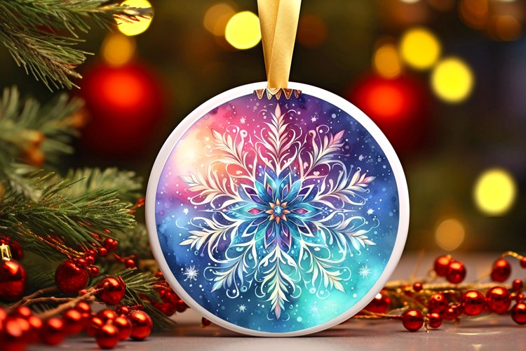 Round Christmas Ornament Sublimation|Clipart