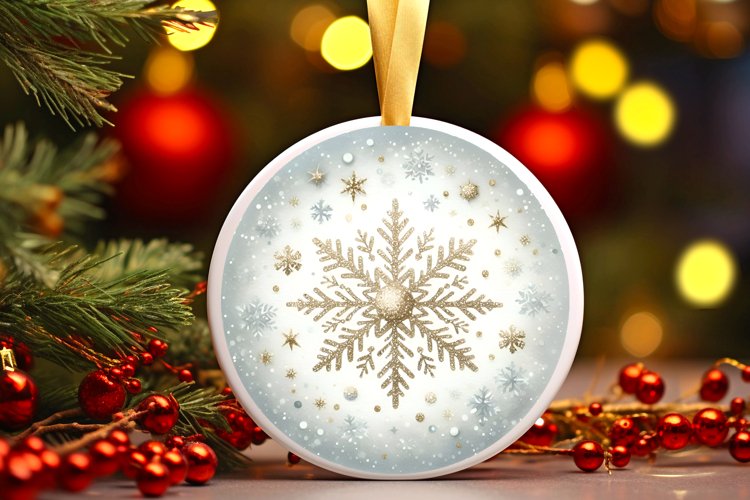 Round Christmas Ornament Sublimation|Clipart