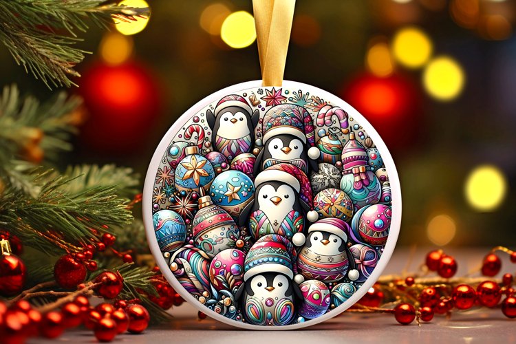 Round Christmas Ornament Sublimation|Clipart
