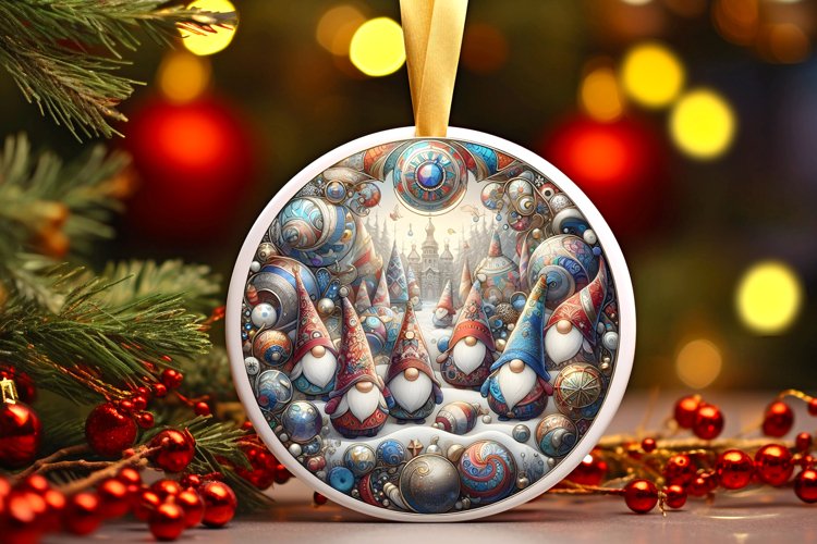 Round Christmas Ornament Sublimation|Clipart
