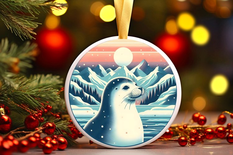 Round Christmas Ornament Sublimation|Clipart
