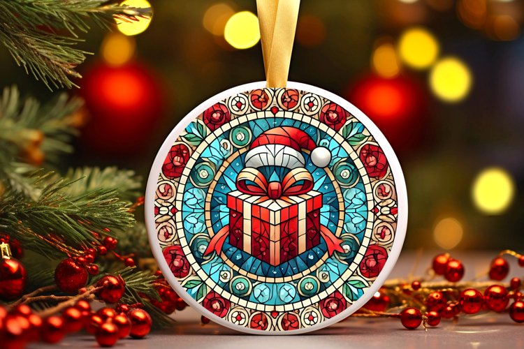 Round Christmas Ornament Sublimation|Clipart