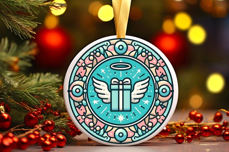 Round Christmas Ornament Sublimation|Clipart
