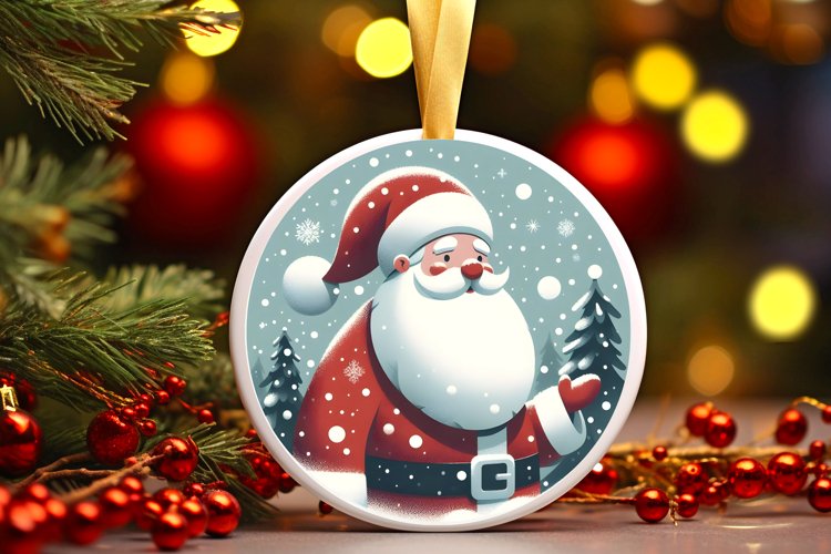 Round Christmas Ornament Sublimation|Clipart