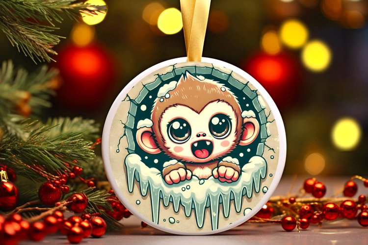 Round Christmas Ornament Sublimation|Clipart
