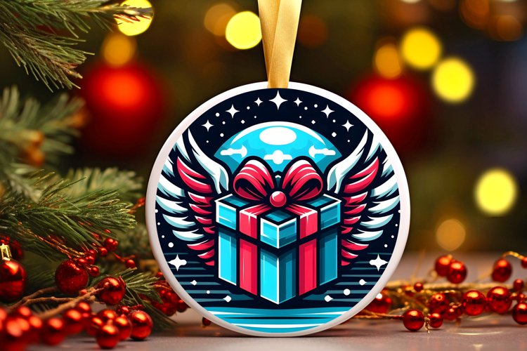 Round Christmas Ornament Sublimation|Clipart