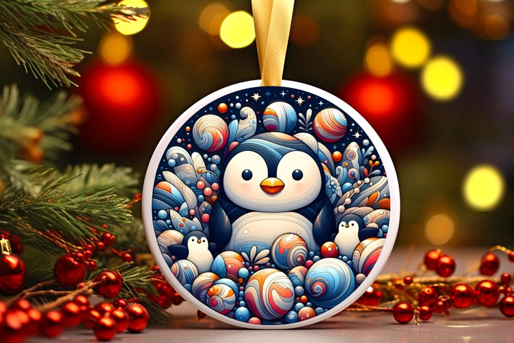 Round Christmas Ornament Sublimation|Clipart