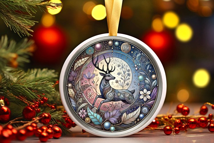 Round Christmas Ornament Sublimation|Clipart