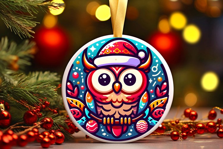 Round Christmas Ornament Sublimation|Clipart