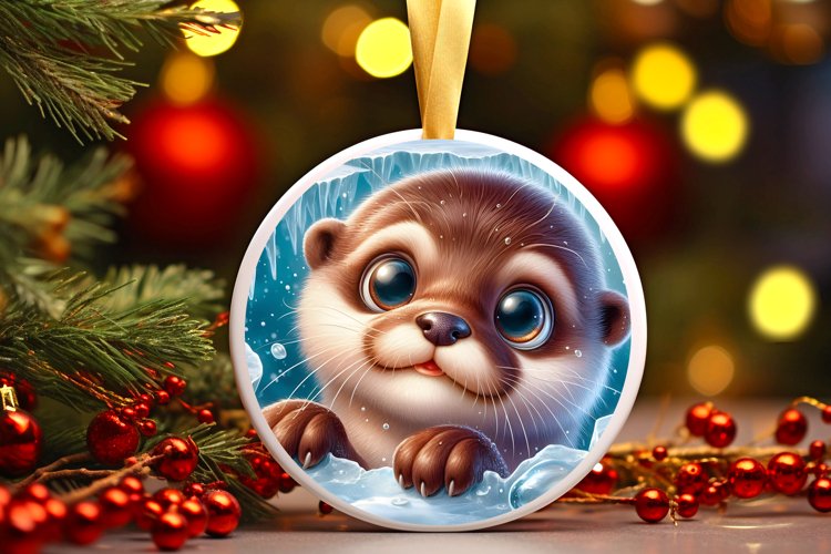 Round Christmas Ornament Sublimation|Clipart