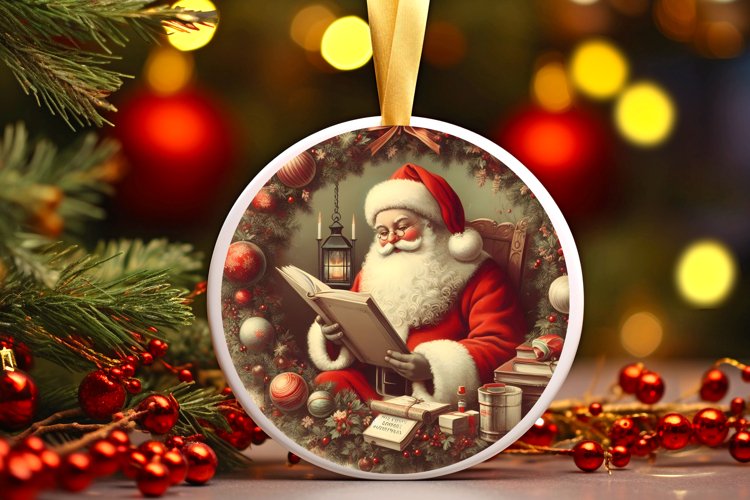 Round Christmas Ornament Sublimation|Clipart