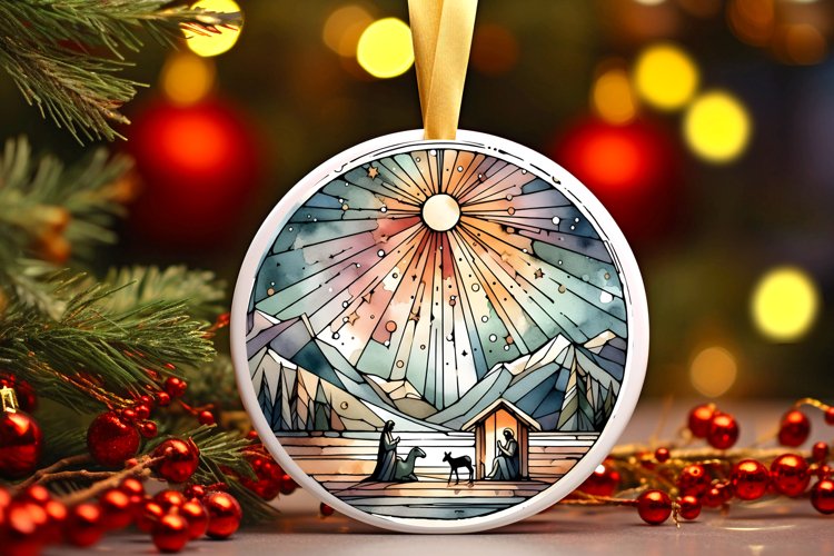 Round Christmas Ornament Sublimation|Clipart