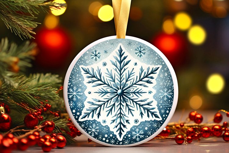 Round Christmas Ornament Sublimation|Clipart