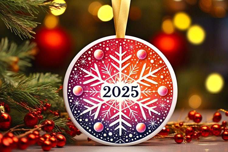 Round Christmas Ornament Sublimation|Clipart