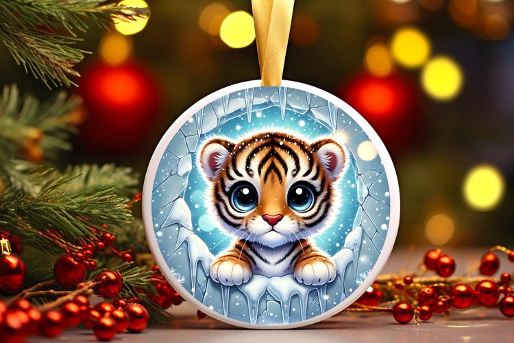 Round Christmas Ornament Sublimation|Clipart