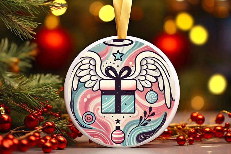 Round Christmas Ornament Sublimation|Clipart