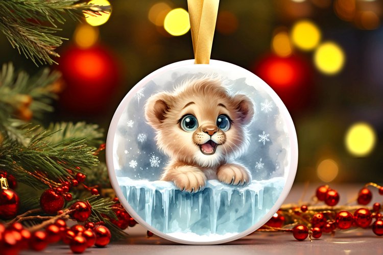 Round Christmas Ornament Sublimation|Clipart