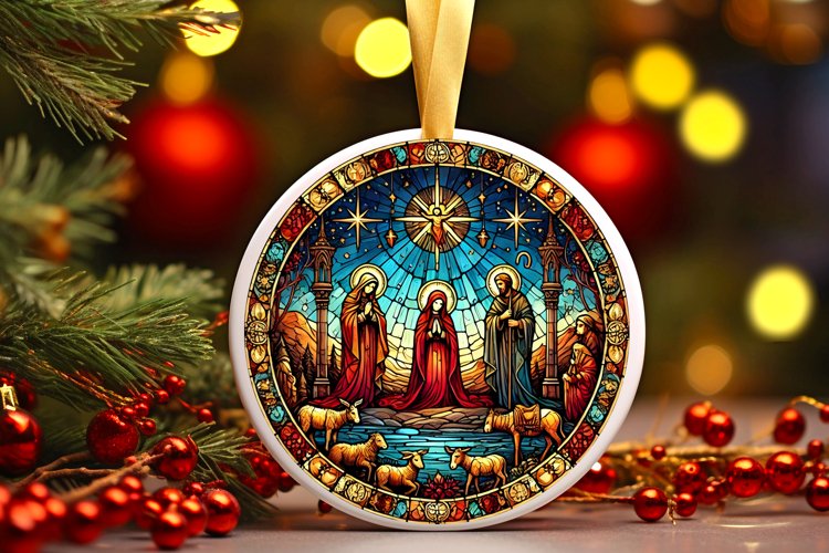 Round Christmas Ornament Sublimation|Clipart