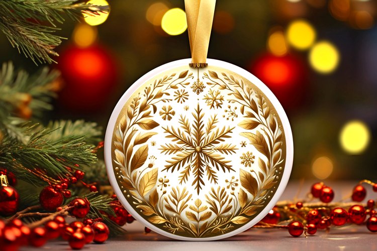 Round Christmas Ornament Sublimation|Clipart