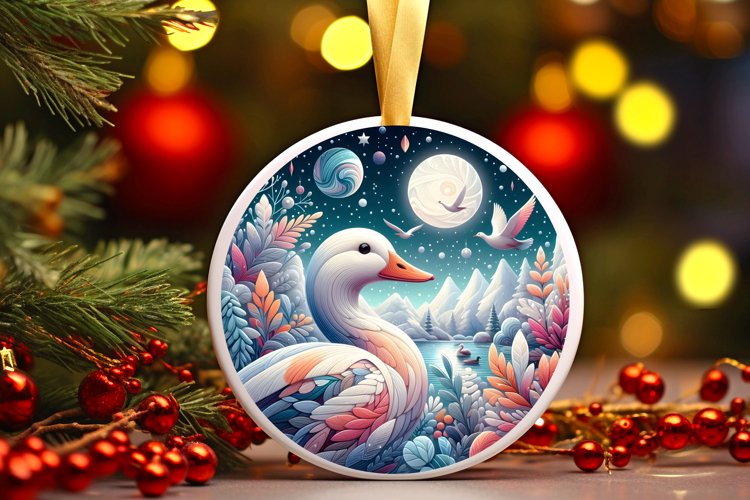 Round Christmas Ornament Sublimation|Clipart
