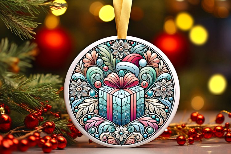 Round Christmas Ornament Sublimation|Clipart