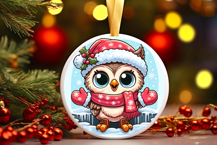 Round Christmas Ornament Sublimation|Clipart