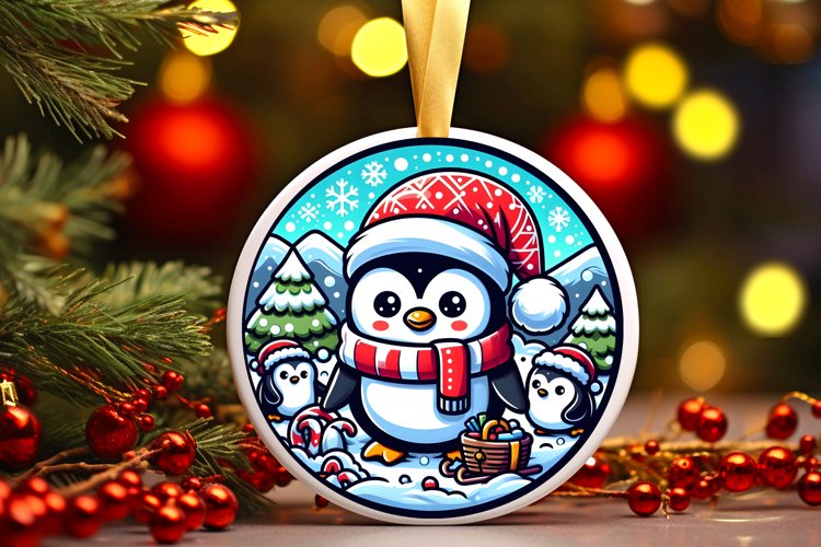 Round Christmas Ornament Sublimation|Clipart