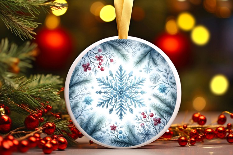 Round Christmas Ornament Sublimation|Clipart