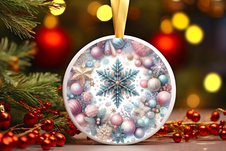 Round Christmas Ornament Sublimation|Clipart