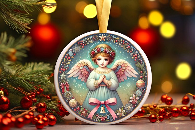 Round Christmas Ornament Sublimation|Clipart